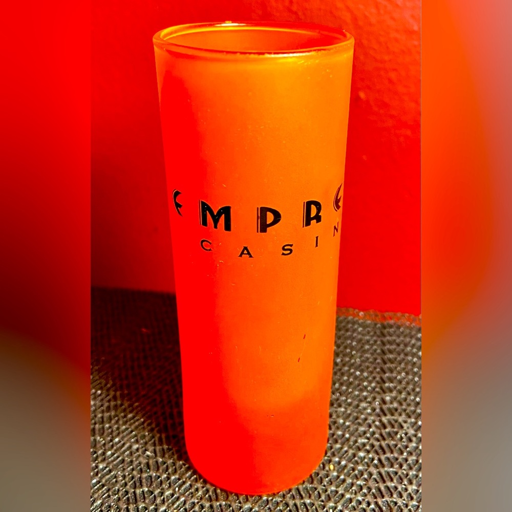 Empress Casino Orange Shot Glass 4” Tall